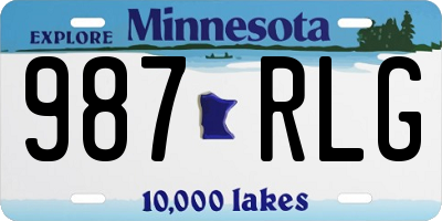 MN license plate 987RLG