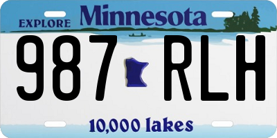 MN license plate 987RLH