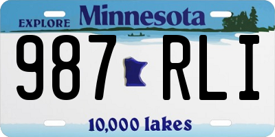 MN license plate 987RLI