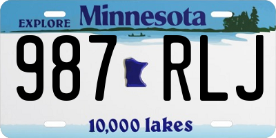MN license plate 987RLJ