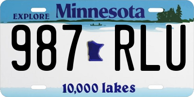 MN license plate 987RLU