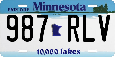 MN license plate 987RLV