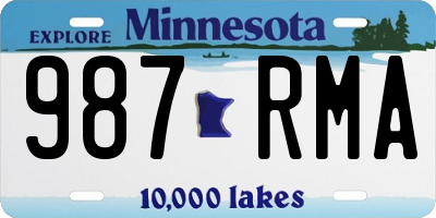MN license plate 987RMA