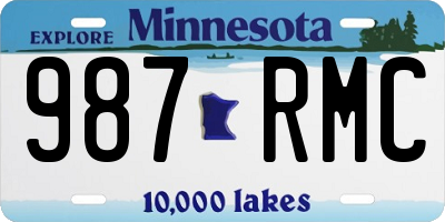 MN license plate 987RMC