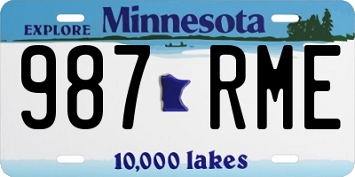 MN license plate 987RME