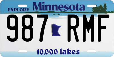 MN license plate 987RMF