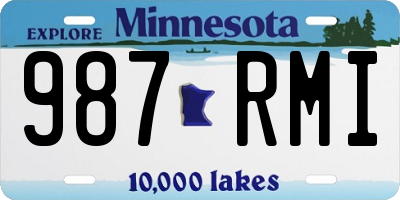 MN license plate 987RMI