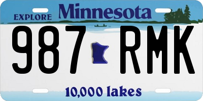 MN license plate 987RMK
