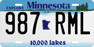 MN license plate 987RML