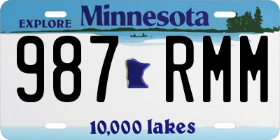 MN license plate 987RMM