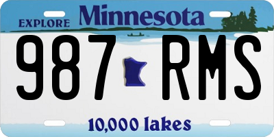 MN license plate 987RMS