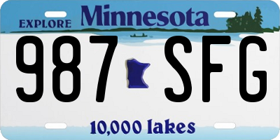 MN license plate 987SFG