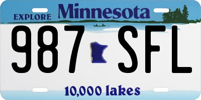 MN license plate 987SFL