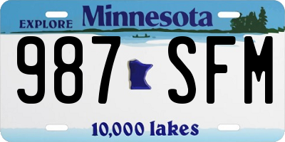 MN license plate 987SFM
