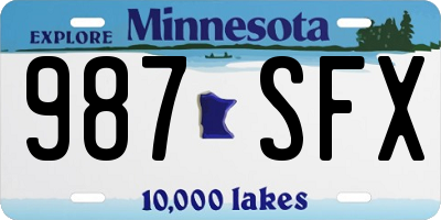 MN license plate 987SFX