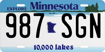 MN license plate 987SGN