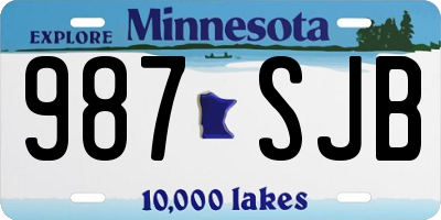 MN license plate 987SJB