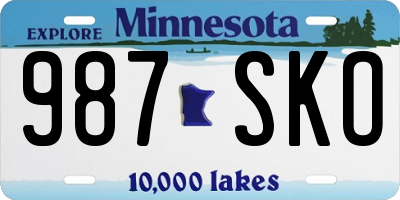 MN license plate 987SKO