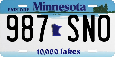 MN license plate 987SNO