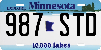 MN license plate 987STD
