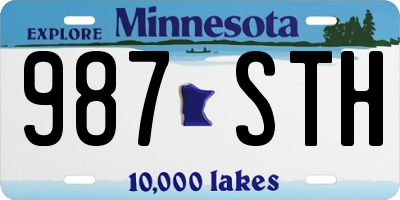 MN license plate 987STH