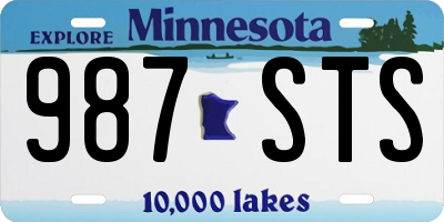 MN license plate 987STS