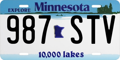 MN license plate 987STV