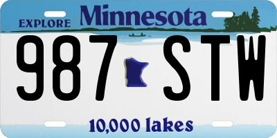 MN license plate 987STW