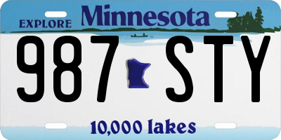 MN license plate 987STY
