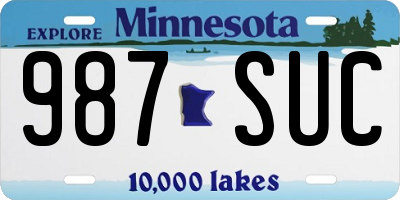 MN license plate 987SUC