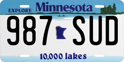MN license plate 987SUD