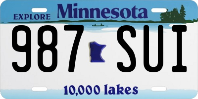 MN license plate 987SUI