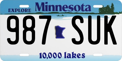 MN license plate 987SUK