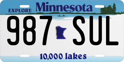 MN license plate 987SUL