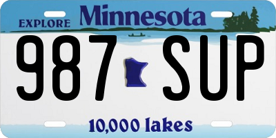 MN license plate 987SUP