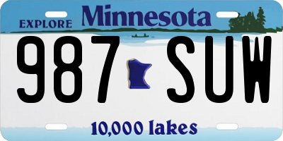 MN license plate 987SUW