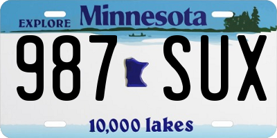 MN license plate 987SUX