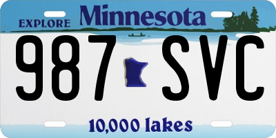 MN license plate 987SVC