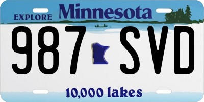 MN license plate 987SVD