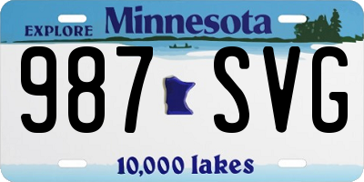 MN license plate 987SVG
