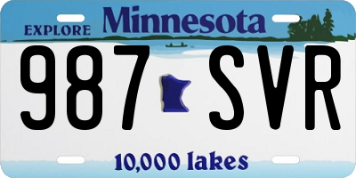 MN license plate 987SVR