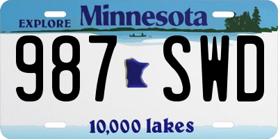 MN license plate 987SWD