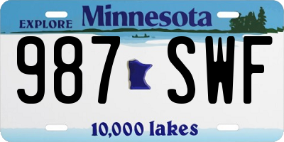 MN license plate 987SWF