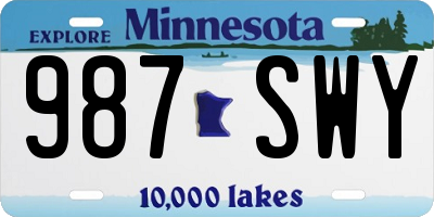 MN license plate 987SWY