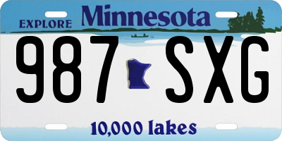 MN license plate 987SXG