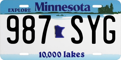 MN license plate 987SYG