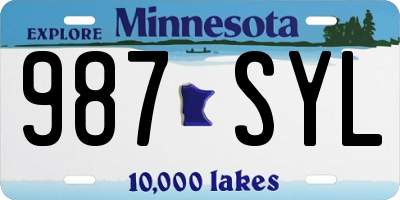 MN license plate 987SYL