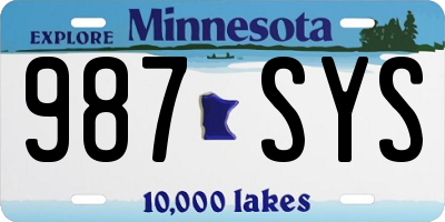 MN license plate 987SYS