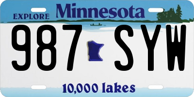 MN license plate 987SYW