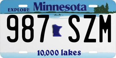 MN license plate 987SZM